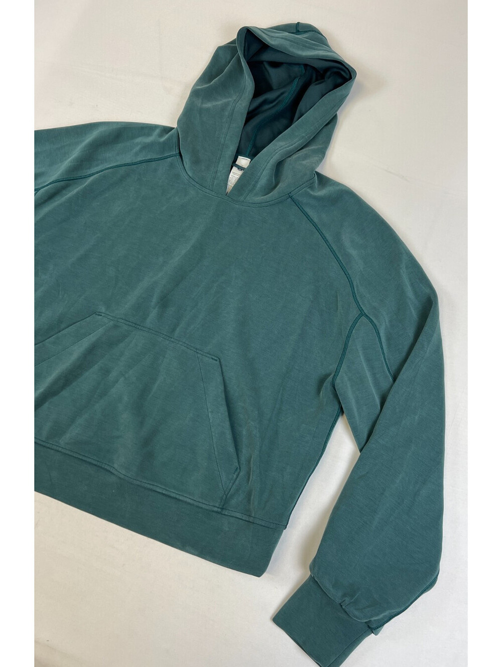 Lululemon Womens 10 Green Modal Blend Pullover Hoodie Athletic Sweatshirt Top - Picture 5 of 12